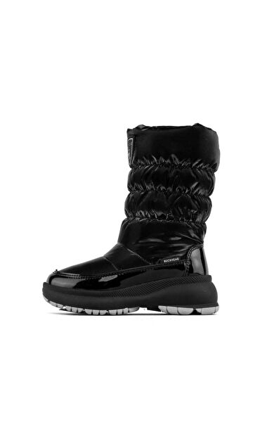BUCK1103-Black CHARM SHINY KIŞLIK ÇOCUK ÇİZME BOT
