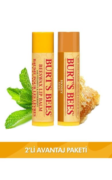 Burts Bees  Beeswax + Bal Aromalı Dudak Bakım Kremi Avantaj Seti