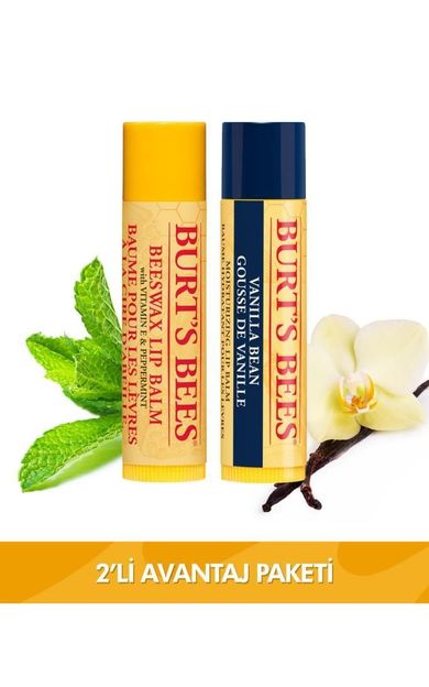 Burts Bees Beeswax + Vanilya Aromalı Dudak Bakım Kremi Avantaj Seti