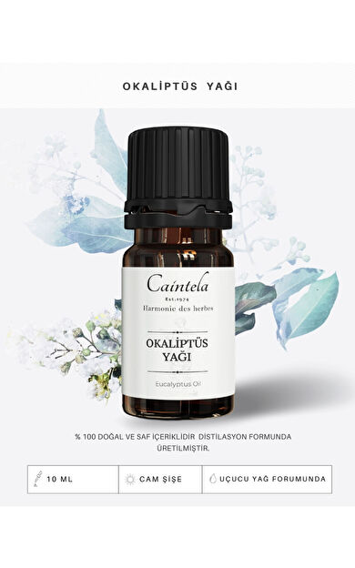 caintela Okaliptüs Yağı 10 ml - Saç Derisinde Rahatlatıcı Kepek Oluşumu Azalmasına Destek %100 Doğal ve Saf