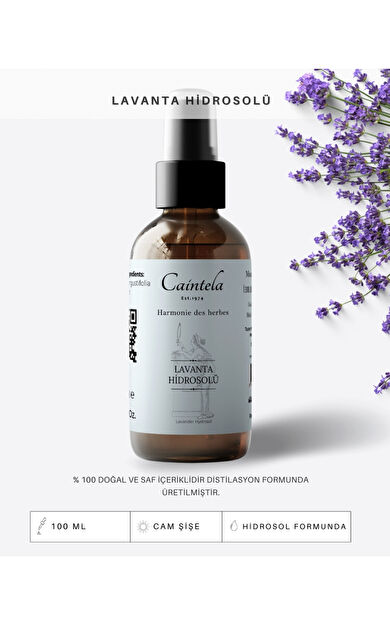 caintela Lavanta Suyu 100 ml &amp; Nemlendirici ve Yaşlanma Karşıtı %100 Doğal ve Saf