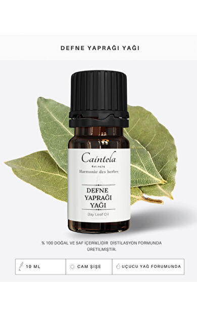 caintela Defne Yaprağı Yağı 10 ml - Arındırıcı ve Gözenek Sıkılaştırıcı %100 Doğal ve Saf