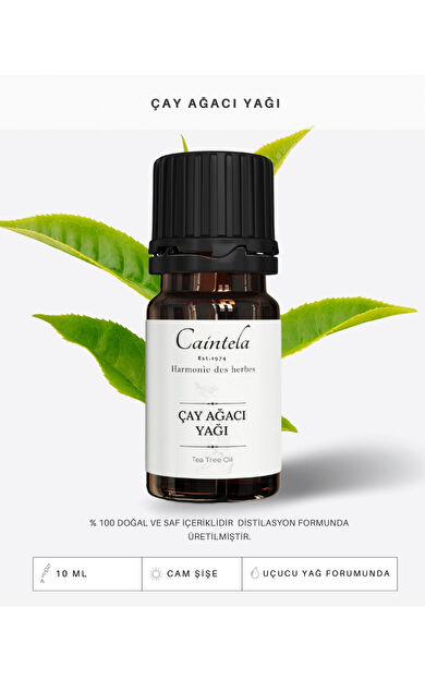 caintela Çay Ağacı Yağı 10 ml - Cilt Bariyerinin Güçlenmesine Yardımcı %100 Doğal ve Saf