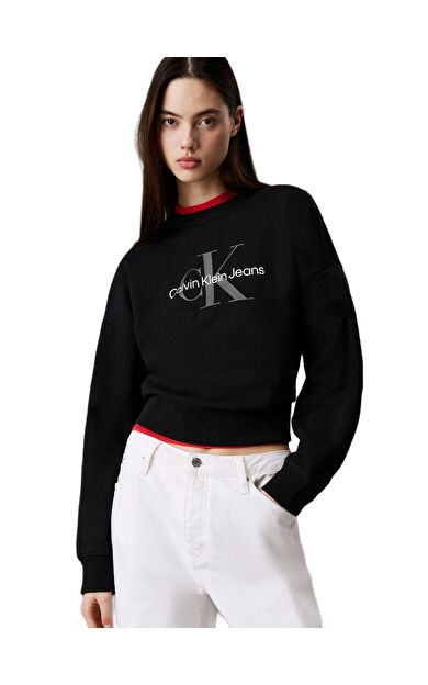 Calvin Klein LV047B234 Ls Monologo Rlxd Cn Kadın Sweatshirt