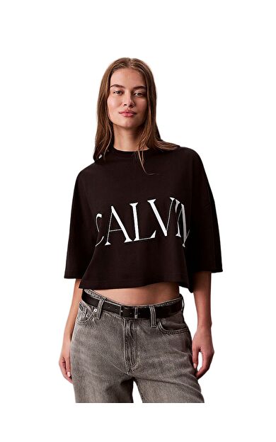 Calvin Klein LV047D206 Ss Cropped Graphic Kadın Tişört