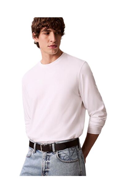 Calvin Klein LV04LD227G Ls Supima Interlock Solide Erkek Tişört