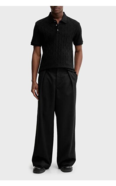 Calvin Klein LV04LE203G Ss Dbl Mercerized Emblem Jacquar Erkek Polo Tişört