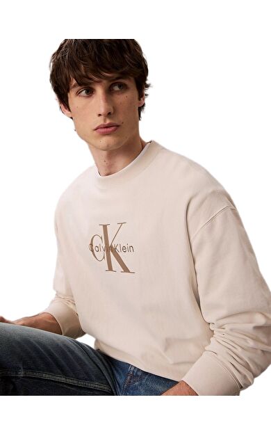 Calvin Klein LV04RD234 Ls Premium Terry Monologo Cn Erkek Sweatshirt
