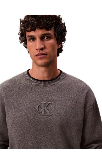 Calvin Klein LV04RD300 Ls Embossed Logok Erkek Sweatshirt
