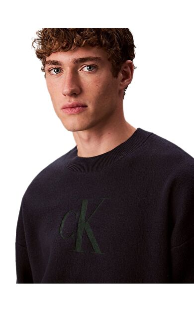 Calvin Klein LV04RD305 Ls Cttn Cashmere 3D Logo Erkek Sweatshirt
