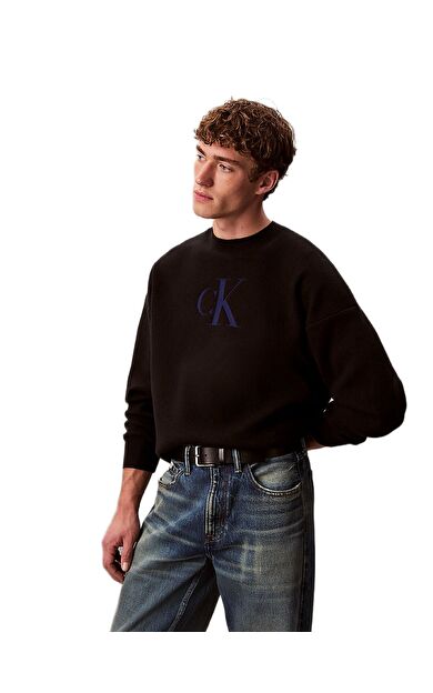 Calvin Klein LV04RD305 Ls Cttn Cashmere 3D Logo Erkek Sweatshirt