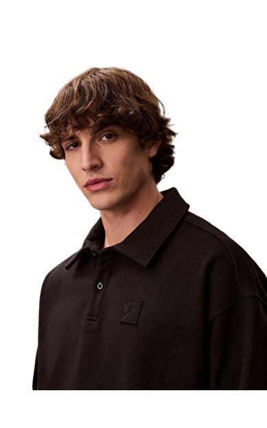 Calvin Klein LV14LE202G Ls Hvy Weight Terry Ck Emblem Erkek Polo Tişört