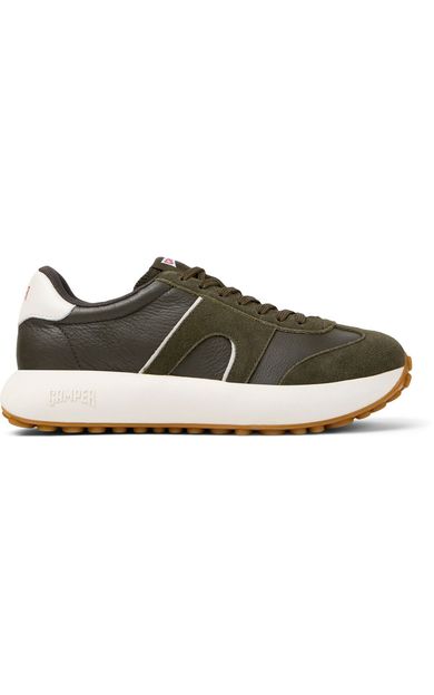 Camper Pelotas Athens erkek yeşil/beyaz deri ve nubuk sneaker K101070-004