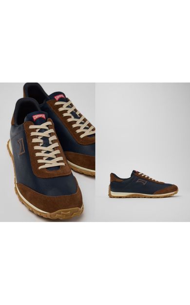 Camper Drift Walk erkek mavi/kahverengi deri spor ayakkabı K101097-008