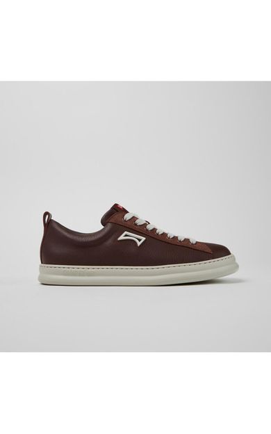 Camper Runner Four erkek kahverengi deri ve nubuk sneaker K101052-015