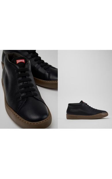 Camper Peu Touring erkek siyah deri bilekli sneaker K300305-027