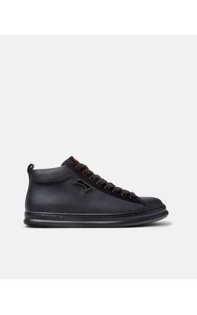 Camper Runner Four erkek siyah deri ve nubuk bilekli sneaker K300550-004