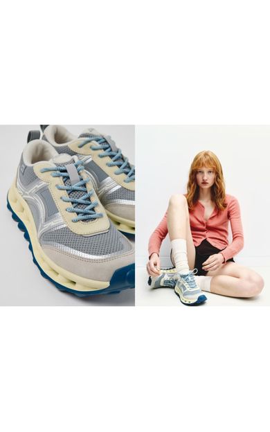 Camper Pelotissima kadın gri/bej Sorona ve nubuk sneaker K201981-001