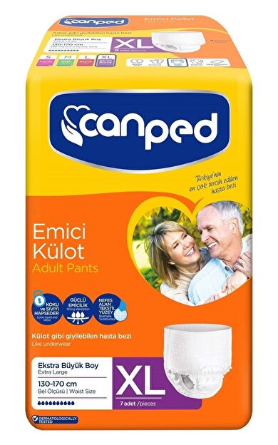 Canped Emici Külot Hasta Bezi Xl Extra Large Büyük (İç Adet 7) Tekli Pk