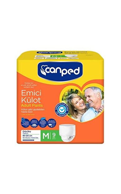 Canped Emici Külot 9 Adet // M Bel Ölçüsü : 85 - 125 Cm
