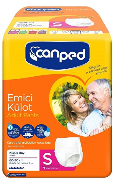 Canped Emici Külot Hasta Bezi S - Small - Küçük (İç Adet 9) Tekli Pk