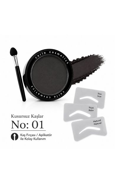 Carla Professional Make Up Kaş Farı - Eyebrow Powder Shadow Siyah - No: 01 SİYAH