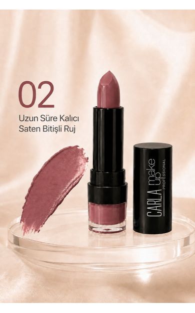 Carla Professional Make Up Uzun Süre Kalıcı Saten Bitişli İncape Ruj No:02 VINTAGE