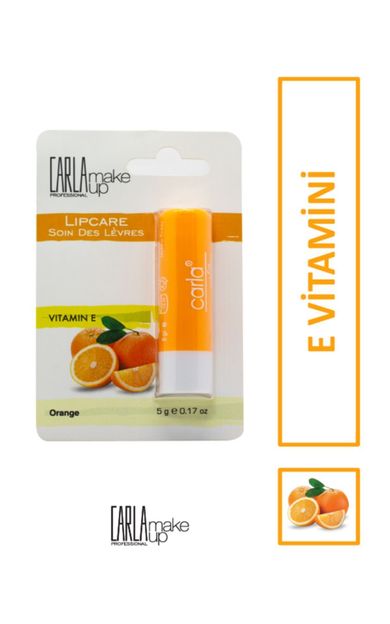 Carla Professional Make Up Hint Yağı İçeren E Vitaminli Nemlendiricili Lip Balm Portakal 