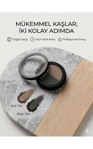 Carla Professional Make Up Brow Duo Compact Shadow - Toz Kaş Farı No: 10 Toprak