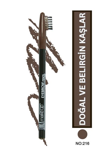 Carla Professional Make Up Özel Fırça Kapaklı Kaş Kalemi (Light Brown) - Eyebrow Pencil No: 216 BLONDE