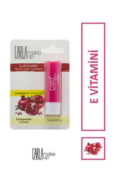 Carla Professional Make Up Hint Yağı İçeren E Vitaminli Nemlendiricili Lip Balm Nar 