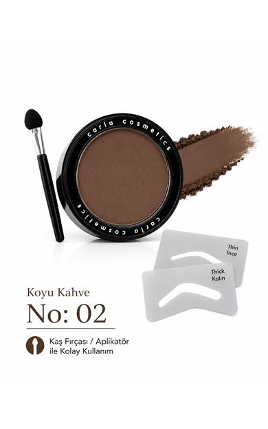 Carla Professional Make Up Kaş Farı - Eyebrow Powder Shadow Koyu Kahve - No: 02 KOYU KAHVE