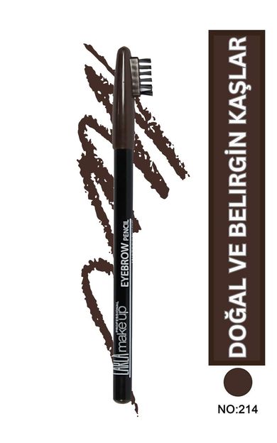 Carla Professional Make Up Özel Fırça Kapaklı Kaş Kalemi (Dark Brown) - Eyebrow Pencil No: 214 DARK BROWN