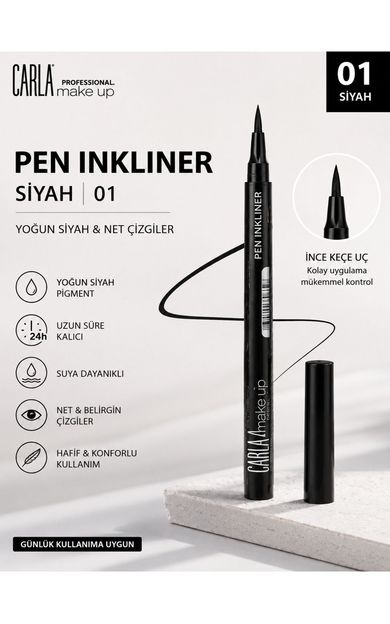Carla Professional Make Up Likit Pen Ink Eyeliner No:01 Siyah