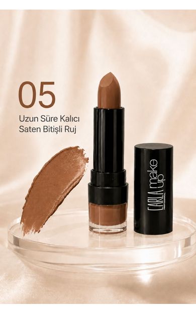 Carla Professional Make Up Uzun Süre Kalıcı Saten Bitişli İncape Ruj No:05 TOFFEE BROWN
