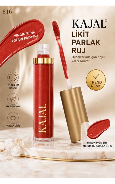 Carla Professional Make Up Likit Dudak Parlatıcısı Ruj &amp; Liquid Lipstick NO:816 Parlak Kırmızı