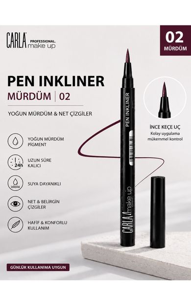 Carla Professional Make Up Likit Pen Ink Eyeliner No:02 Mürdüm