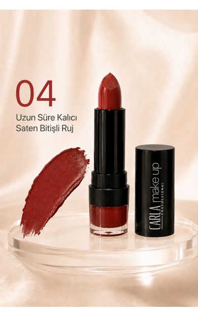 Carla Professional Make Up Uzun Süre Kalıcı Saten Bitişli İncape Ruj No:04 WAMP