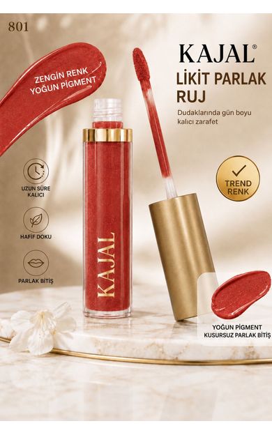 Carla Professional Make Up Likit Dudak Parlatıcısı Ruj &amp; Liquid Lipstick NO:801 Simli Kırmızı