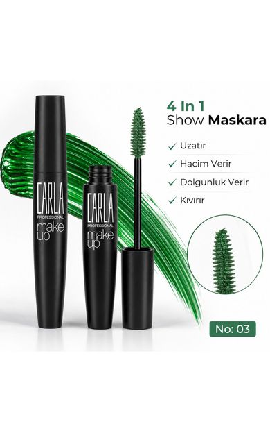 CARLA 4 In 1 Show Maskara Yeşil 7,5 ml - No: 03 YEŞİL