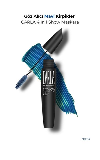 CARLA 4 In 1 Show Maskara Mavi 7,5 ml - No: 04 NEON MAVİSİ