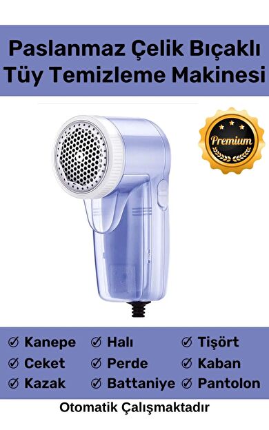 Özel Şarjlı Kablolu Tiftik Kazak Tüy Toz Takım Elbise Halı Otomatik Mavi Tüy Temizleme Makinesi