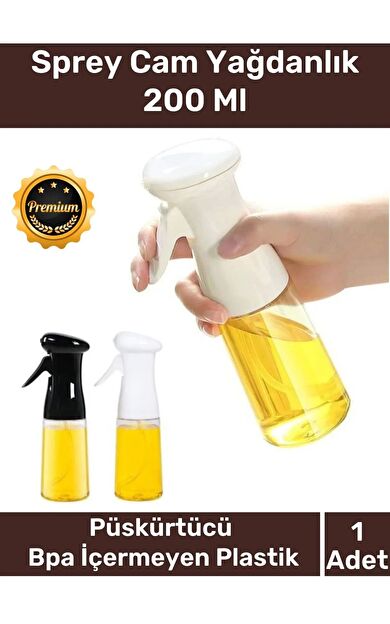 Deluxe Atomize Başlık Fan Şekilli Püskürtücü Bpa İçermeyen Plastik Sprey Cam Yağdanlık 200 Ml 1 Adet