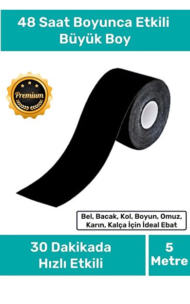Hızlı Etkili Büyük Boy Kas Eklem Bel Bacak Kol Boyun Sırt Omuz Karın Kalça Ağrı IsıI Bandı 5cm x 5m