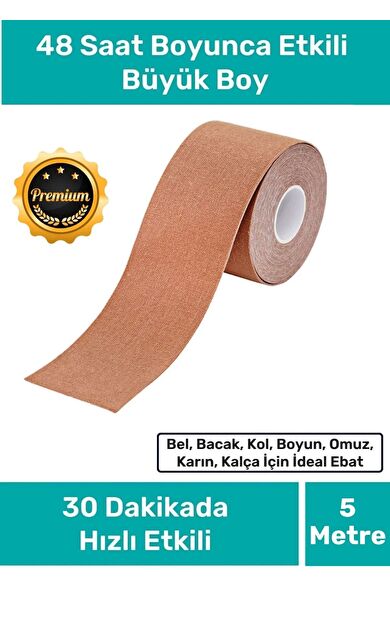 Hızlı Etkili Büyük Boy Kas Eklem Bel Bacak Kol Boyun Sırt Omuz Karın Kalça Ağrı IsıI Bandı 5cm x 5m