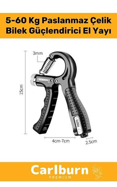 Özel Üretim Sayaçlı El Yayı Bilek Kası Güçlendirici Ayarlanabilir El Yayı 5-60 Kg Bilek Güçlendirici