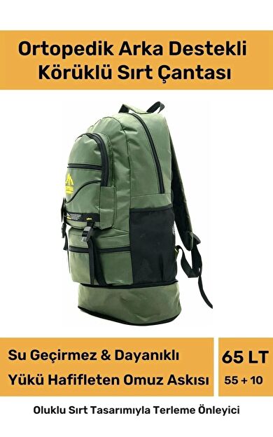 Ortopedik Su Geçirmez Konfor Modeli Fermuarlı Büyük Boy Çok Gözlü Bölmeli Kamp Outdoor Sırt Çantası