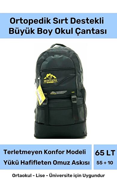 Büyük Boy Ortopedik & Terletmeyen Konfor Modeli Çok Gözlü Bölmeli Lise Ortaokul Okul Sırt Çantası