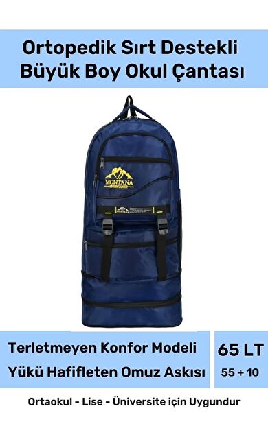 Büyük Boy Ortopedik & Terletmeyen Konfor Modeli Çok Gözlü Bölmeli Lise Ortaokul Okul Sırt Çantası