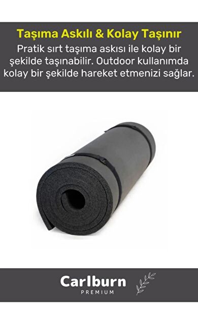 Premium Su Geçirmez Konforlu Taşıma Askılı Çift Taraflı Zemin Çadır Uyku Kamp Matı Yer Minderi 10mm
